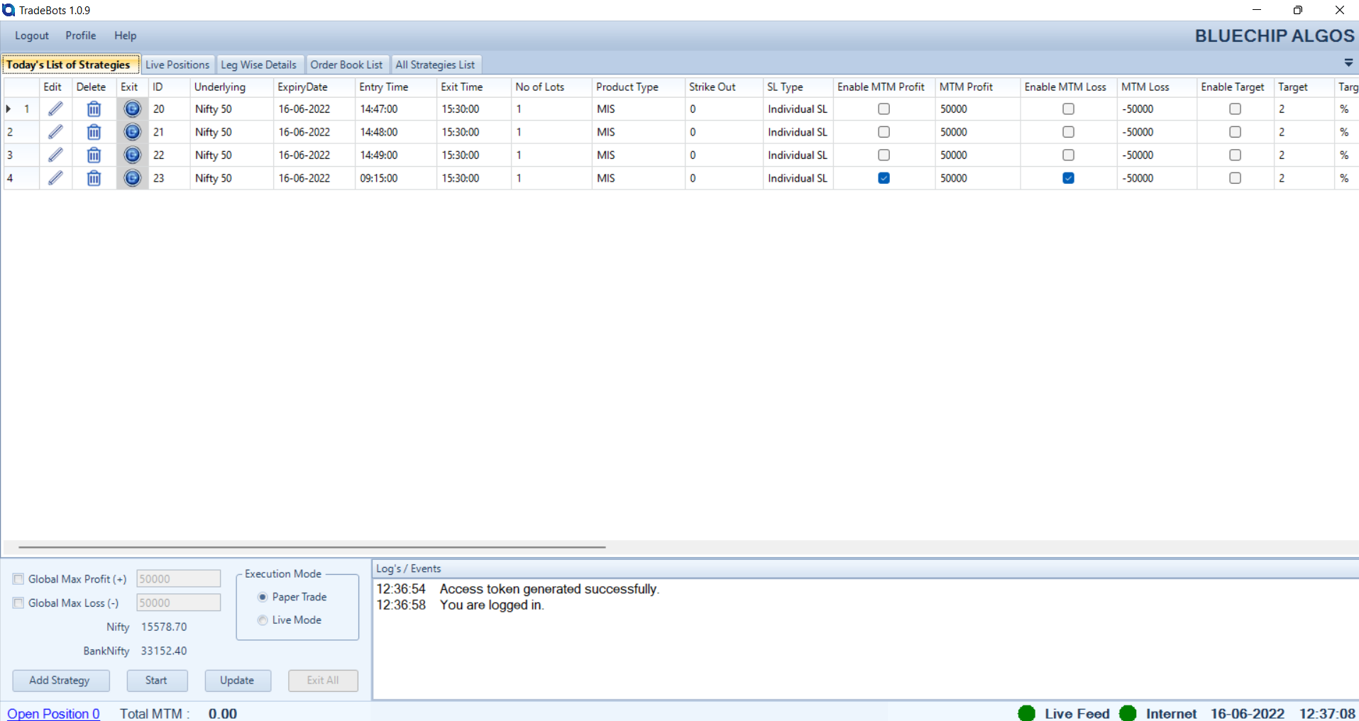 Trade Bots Desktop | BlueChip Algos