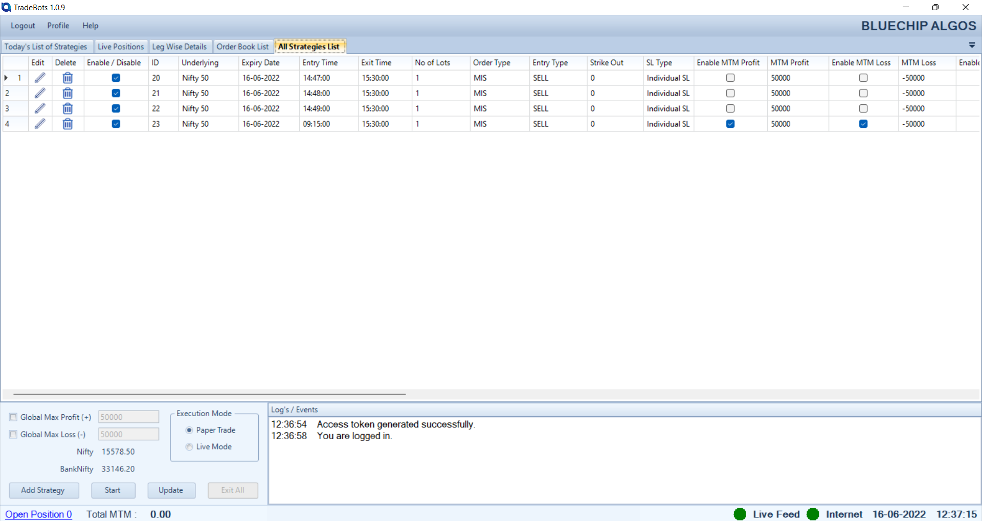 Trade Bots Desktop | BlueChip Algos